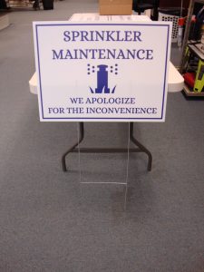 Sprinkler Maintenance Sign