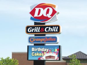 Custom Business Pole Signs Provide Ultimate Visibility 0092 Dairy Queen Bendsen Sign  Graphics W 19mm 80x176 Bloomington IL 101718 1 300x225